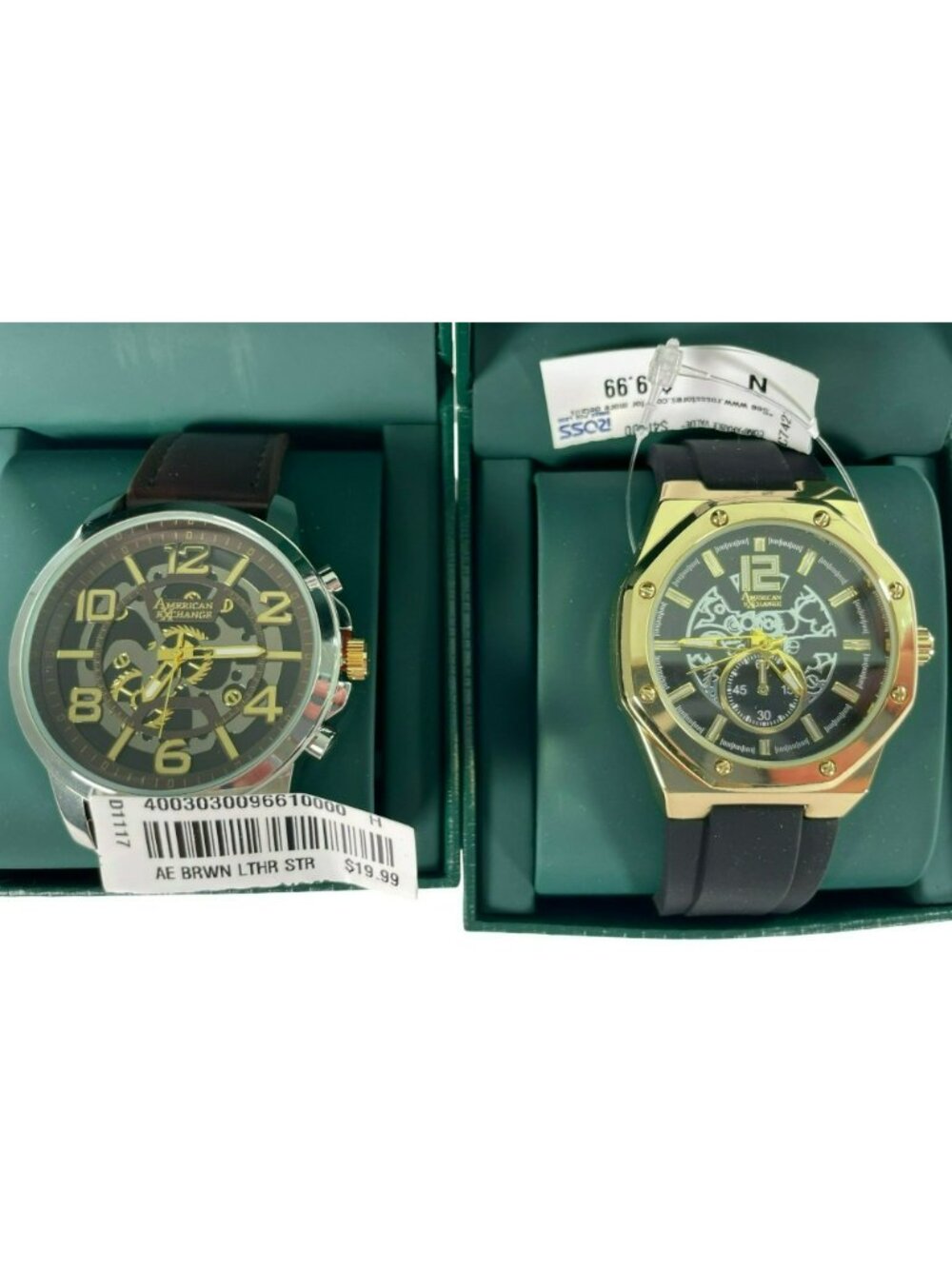 American Exchange LOT-OF-6 Watches Skeleton Dial Gold & Silver SEALED BOX & NEW - Picture 2 of 6